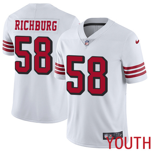 San Francisco 49ers Limited White Youth Weston Richburg NFL Jersey 58 Rush Vapor Untouchable